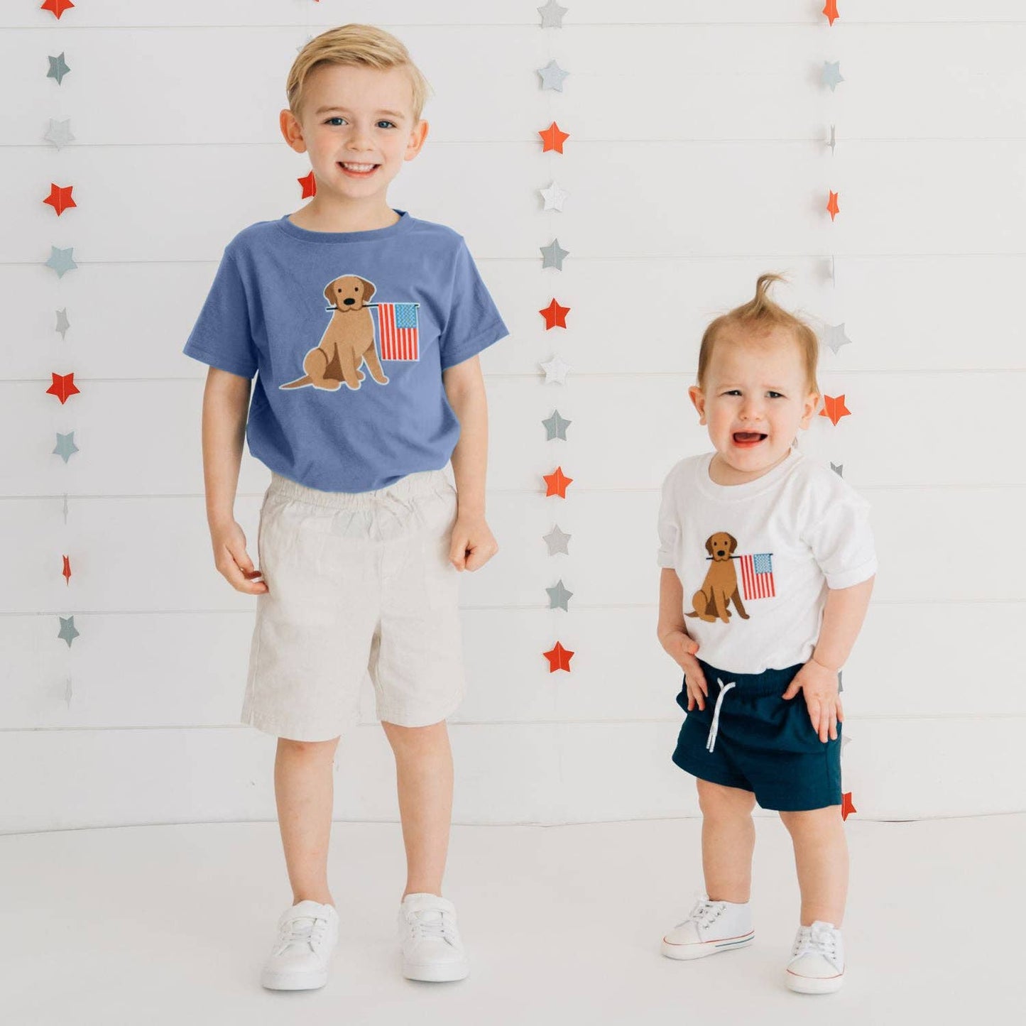Sweet Wink Patriotic Pup Patch Short Sleeve T-Shirt - Fourth of July