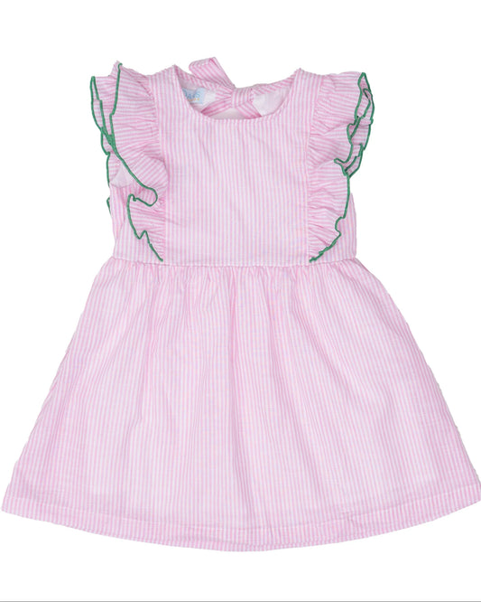 The Oaks Faye Pink Stripe with Green Dress