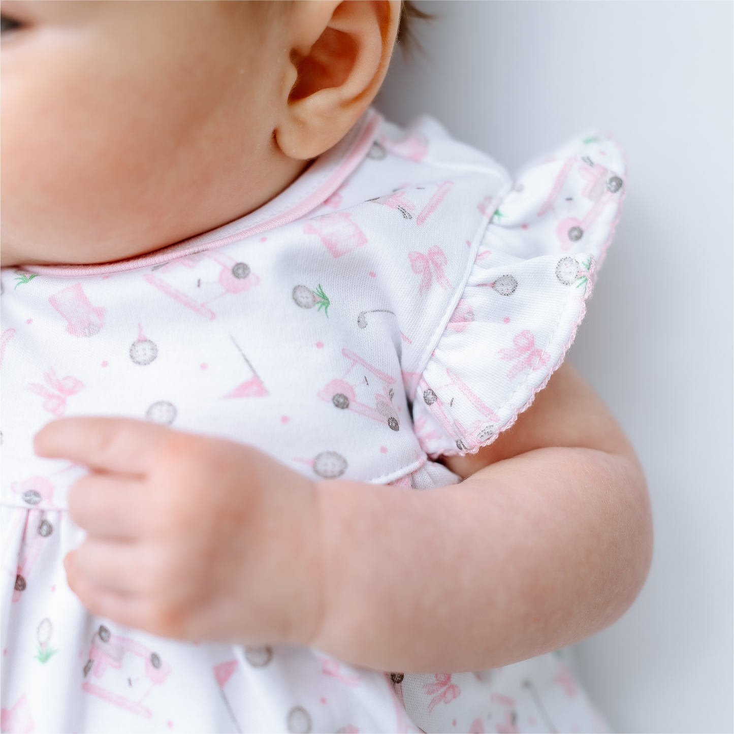 Magnolia Baby Little Golfer Print Bubble--Pink