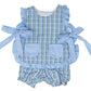 The Oaks Lily Green and Blue Check Bloomer Set