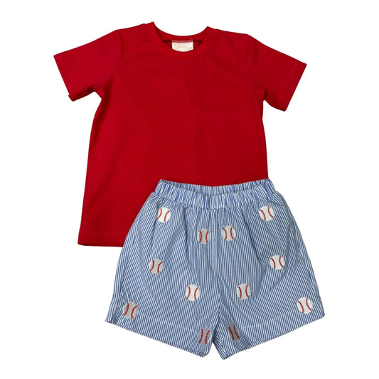 Whimsy Bay Classic Baseball Sprinkle Short Set