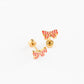 Pip Pop Post Striped Bow Stud Earrings - Hypoallergenic, Flat Back, Girl