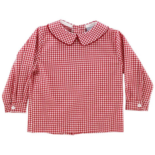 Bailey Boys Red Gingham Boys Piped Shirt