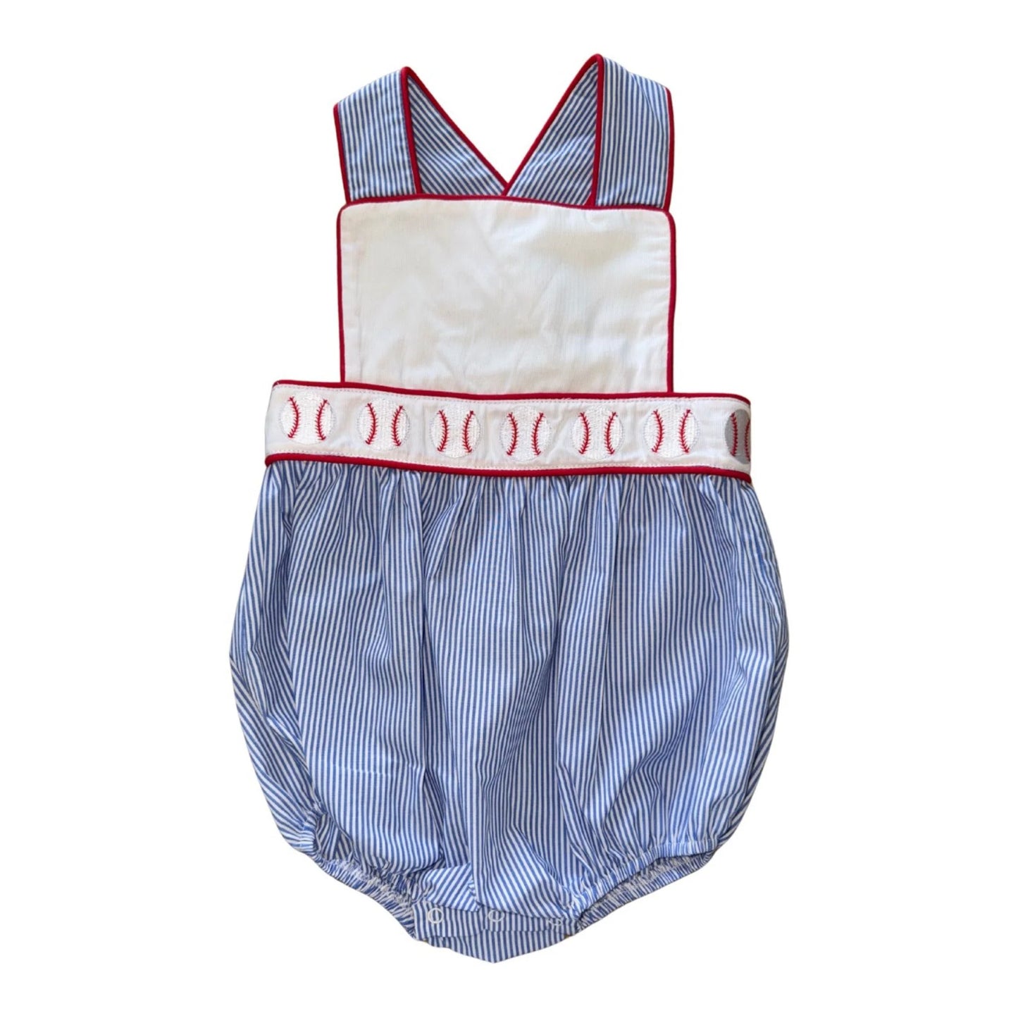 Whimsy Bay Classic Baseball Sunsuit--Boys