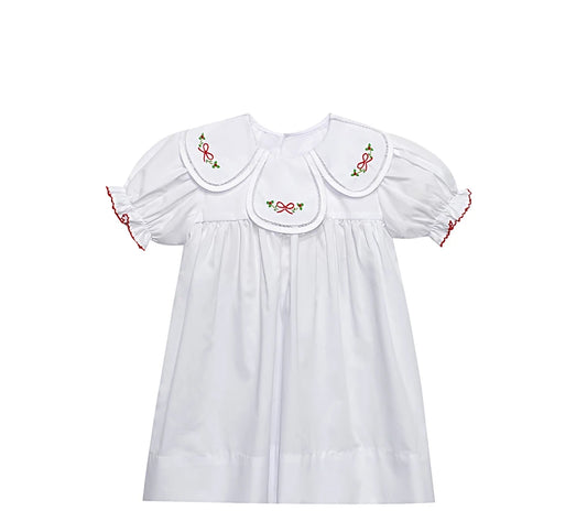 Remember Nguyen White Anna Mae Dress--Red Christmas Bow