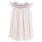 Bailey Boys Bishop Short Romper Pink with Periwinkle Bow Vine Detail