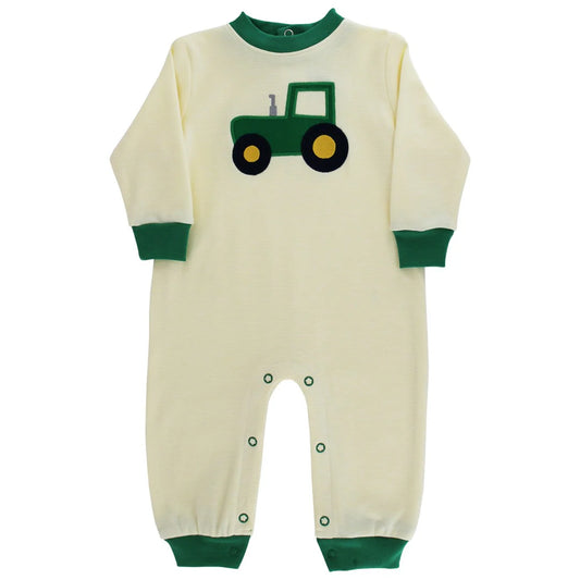 Bailey Boys Plow and Play Tractor Knit Romper