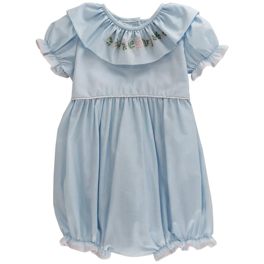 Bailey Boys Soft Blooms on Blue Girls Bubble Short