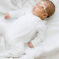Magnolia Baby Solid Essentials White Smocked Footie