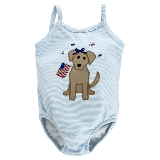 Bailey Boys Patriotic Pup Girls One Piece Swimsuit