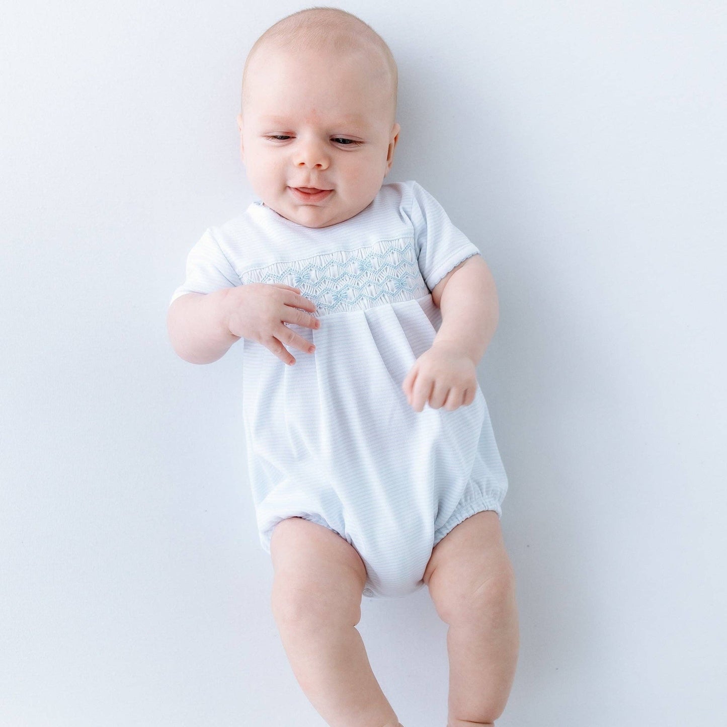 Magnolia Baby Jacob Smocked Bubble - Light Blue