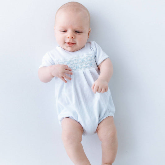 Magnolia Baby Jacob Smocked Bubble - Light Blue