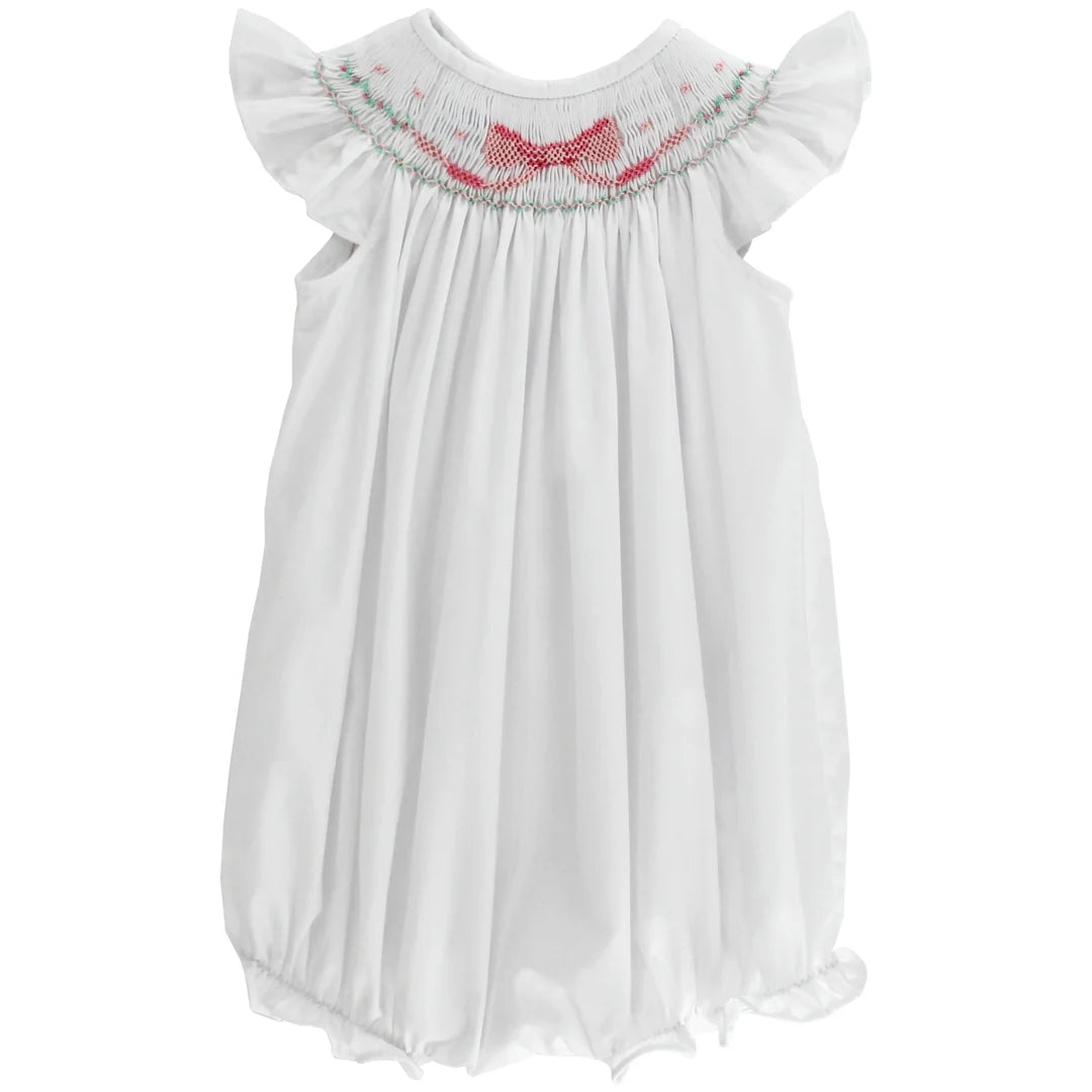 Bailey Boys Tied In A Bow Smocked Bishop Romper