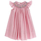 Bailey Boys Peri Floral with Pink Check Smocked Bishop