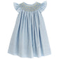 Bailey Boys Sunshine Floral with Blue Check Smocked Bishop Dress