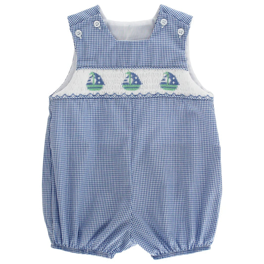 Bailey Boys Smocked Sailboats Infant Bubble Short