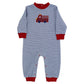 Bailey Boys Litle Plaid Firetruck Knit Romper