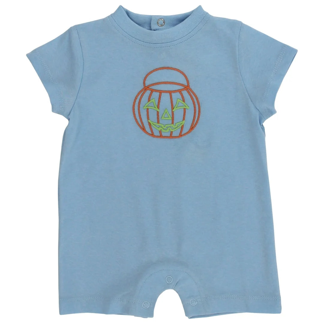 Bailey Boys Jack-o-Lantern Boys Short Knit Romper