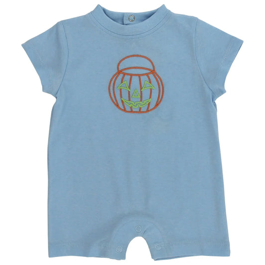 Bailey Boys Jack-o-Lantern Boys Short Knit Romper