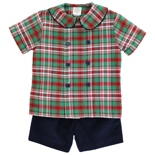 Bailey Boys Christmas Plaid Dressy Short Set--Boys