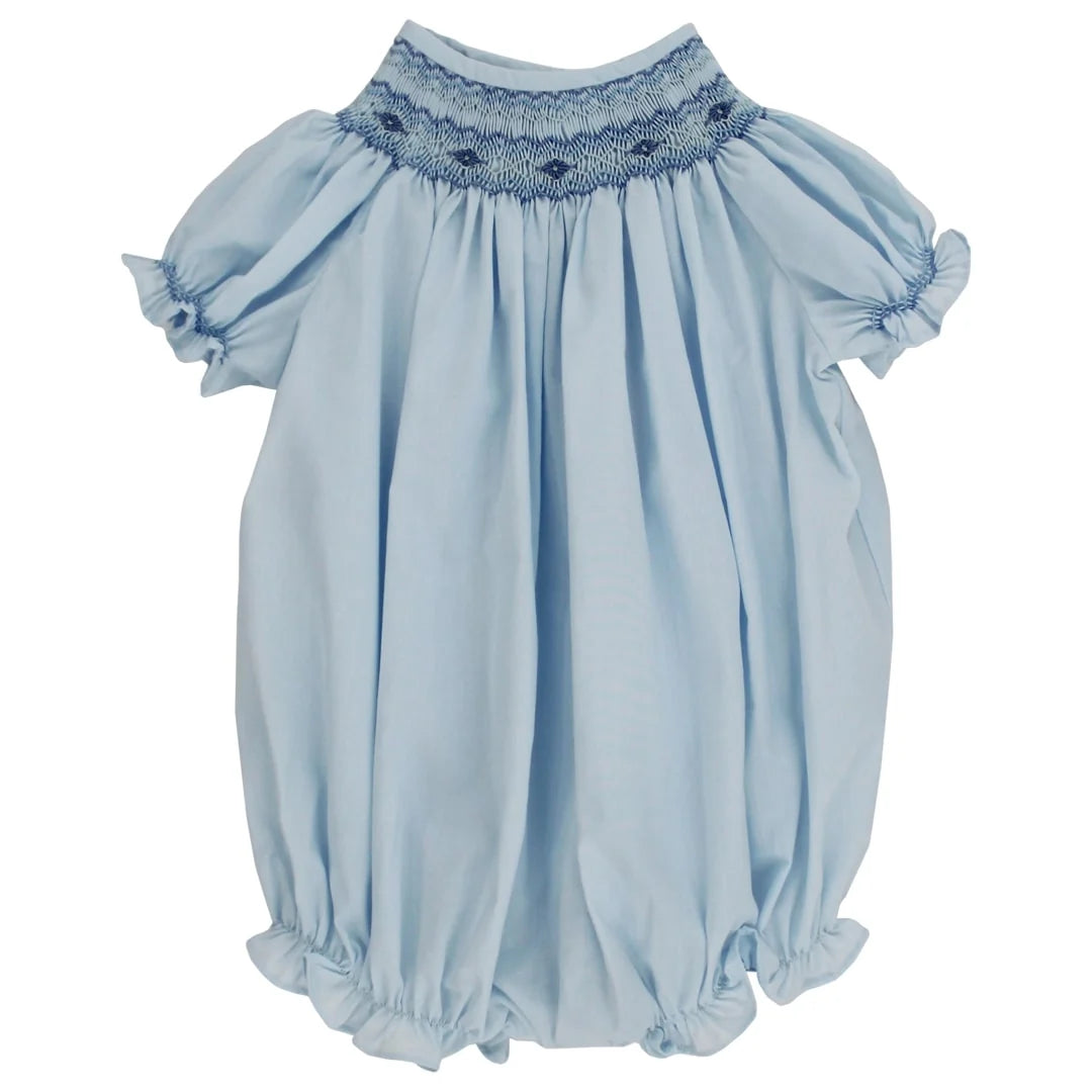 Bailey Boys Blue with Blue Floral Bishop Short Romper