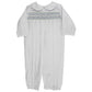 Bailey Boys White with Blue Green Geometric Dressy Bubble Long