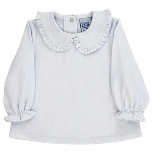Bailey Boys Buddies White Knit Girls Peter Pan Shirt