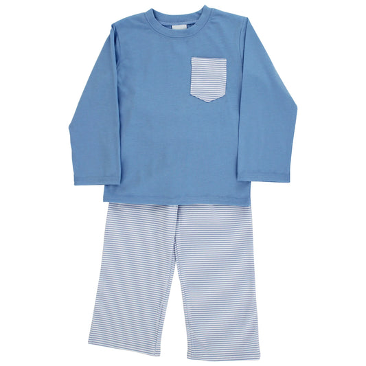 Bailey Boys Buddies Medium Blue Knit Porter Pant Set