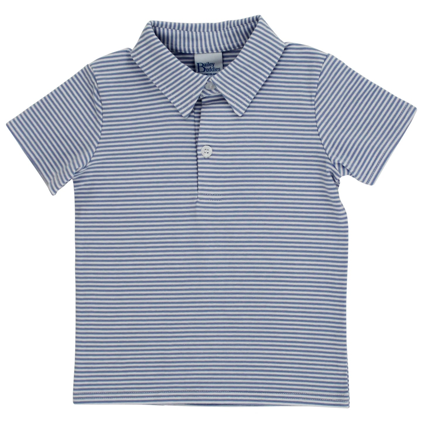 Bailey Boys Buddies Blue Stripe Knit Sammy Polo