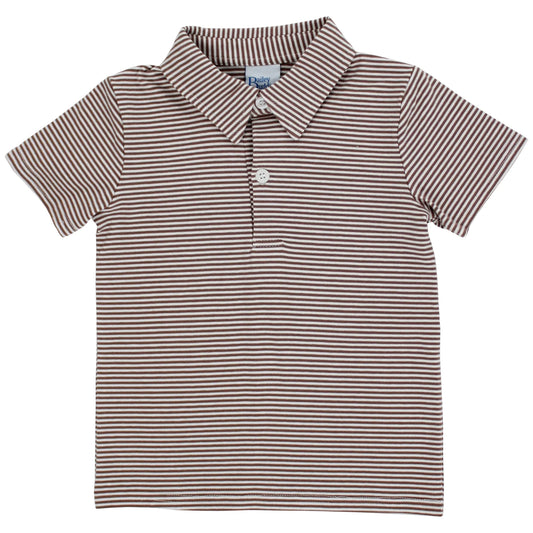 Bailey Boys Buddies Chocolate Stripe Knit Sammy Polo