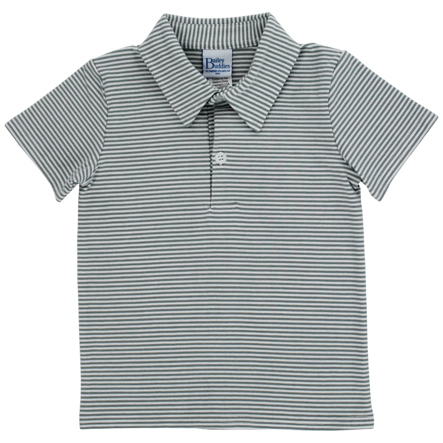 Bailey Boys Buddies Sage Stripe Knit Sammy Polo