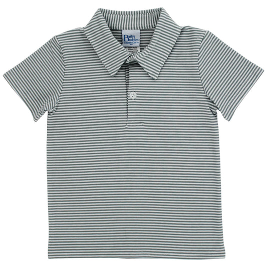 Bailey Boys Buddies Sage Stripe Knit Sammy Polo