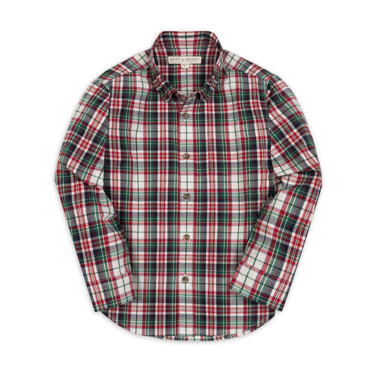 Hope and Henry Multi Holiday Tartan Shirt
