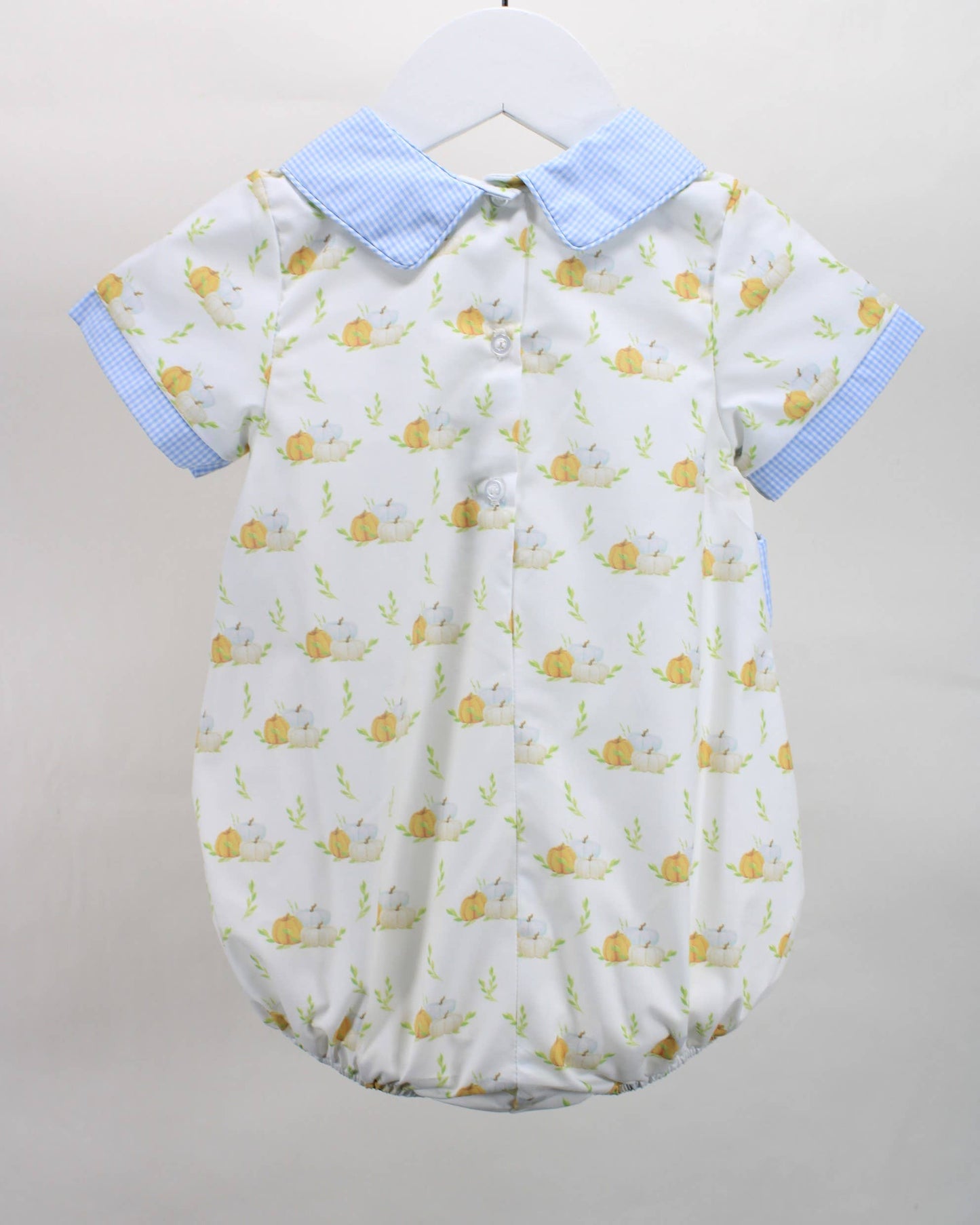 Baby Blessings Jordan Light Blue Pumpkin Bubble Romper