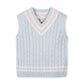 Hope and Henry Cricket Sweater Vest--Light Blue Heather Cable