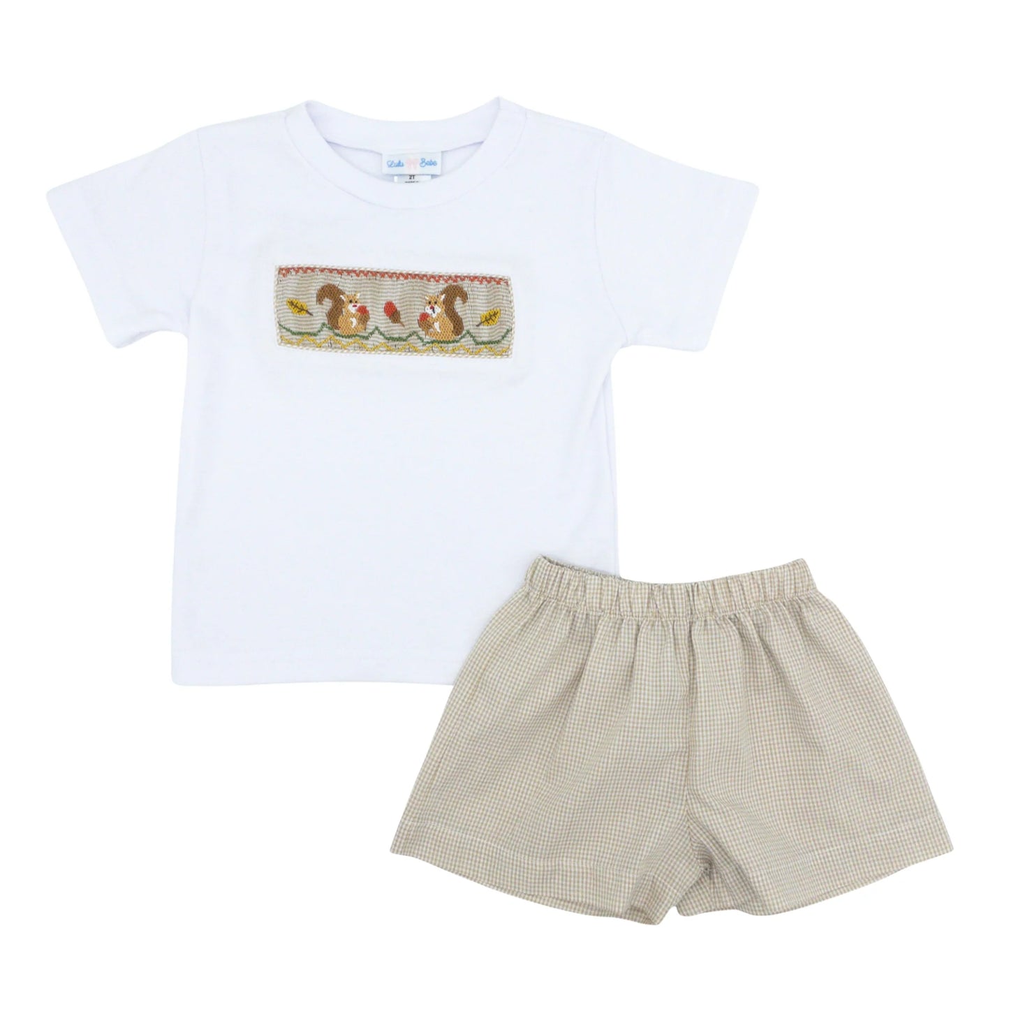 Lulu Bebe Autumn Tails Smocked Tom Short Set