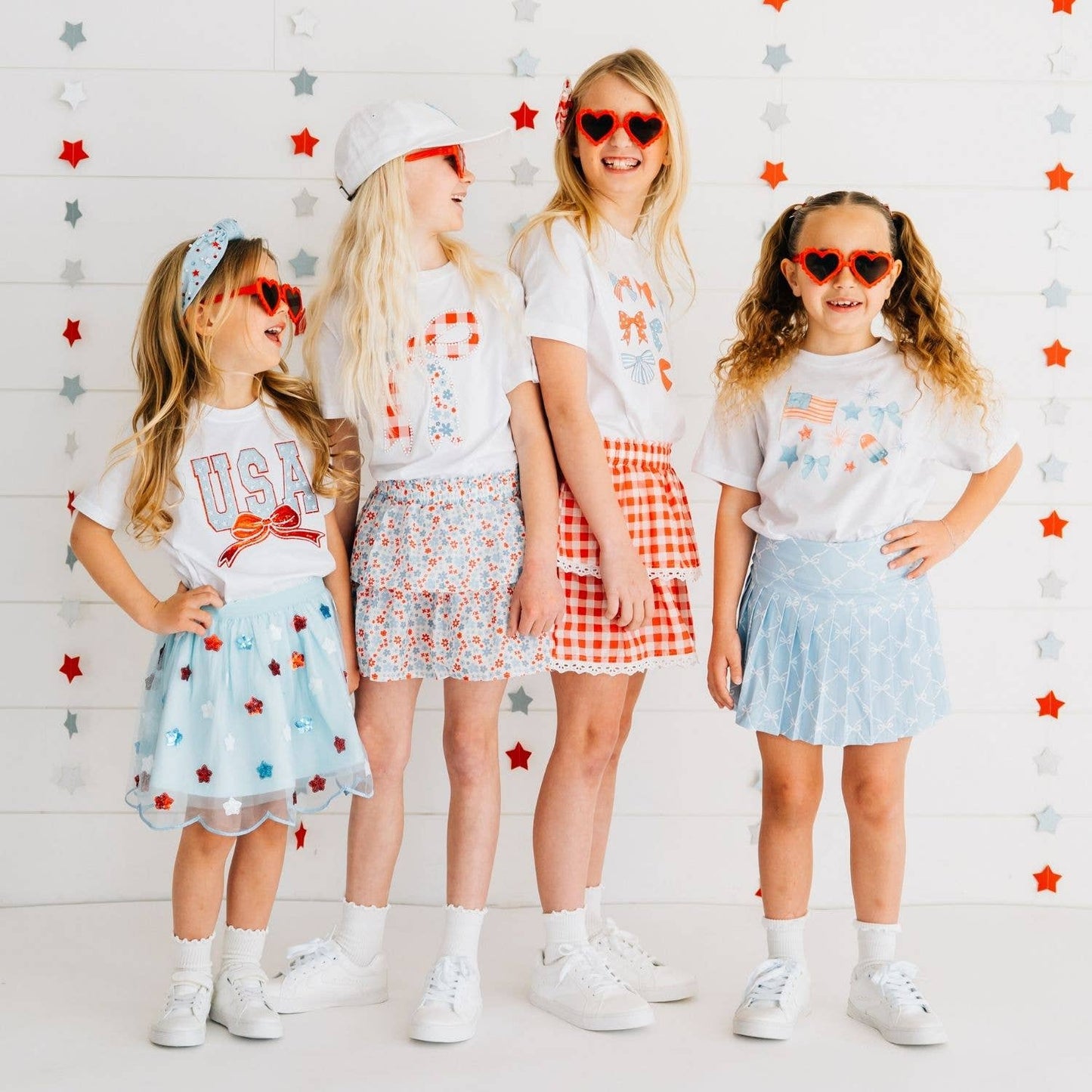 Sweet Wink Patriotic Floral Skort - Fourth of July