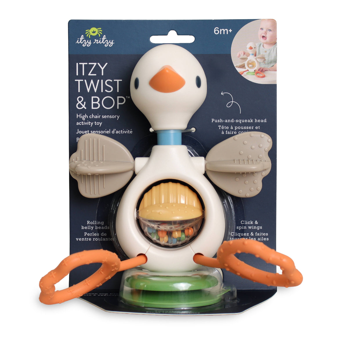 Itzy Ritzy Itzy Twist & Bop™ - High Chair Sensory Toy Goose