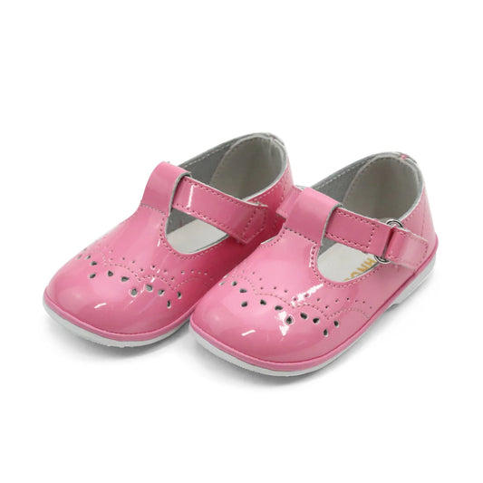 L'Amour Angel Birdie Toddler T-Strap Patent Malibu Pink Shoes