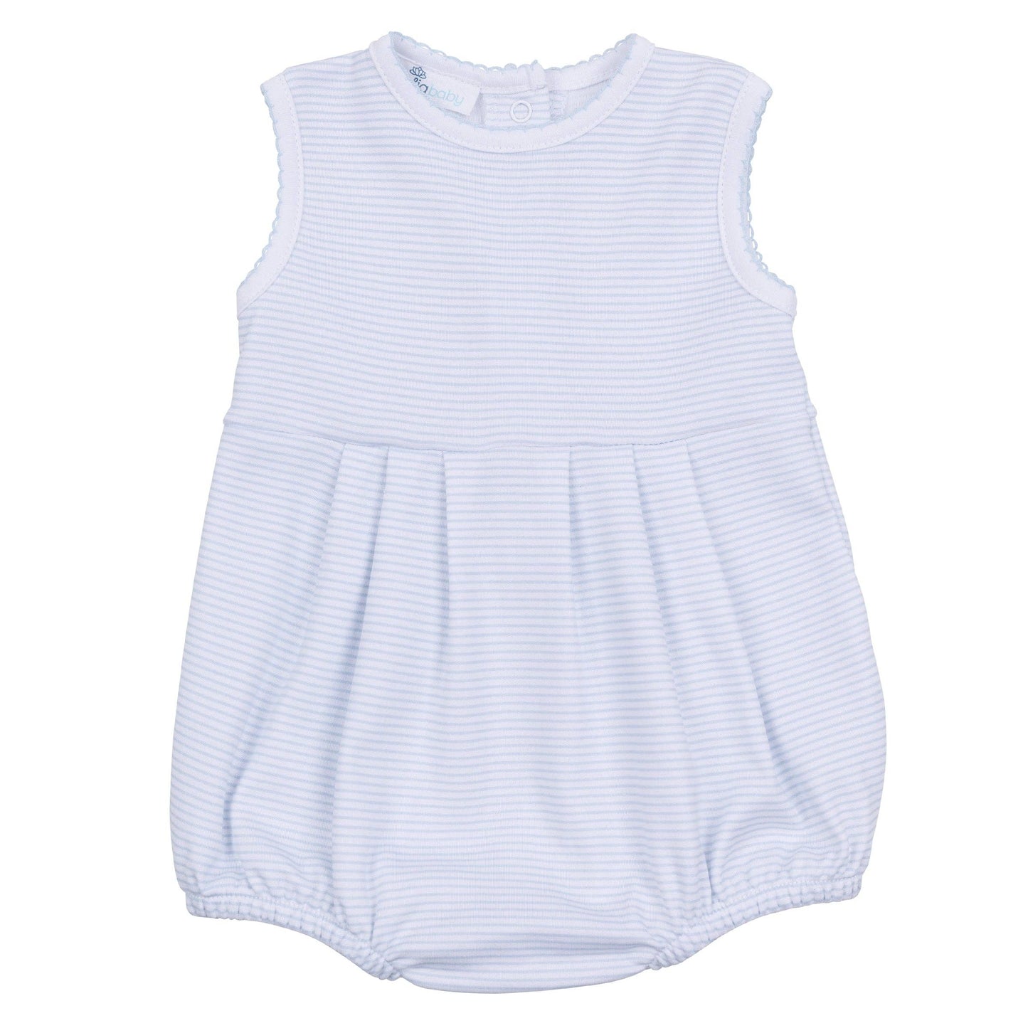 Magnolia Baby Mini Stripes Sleeveless Bubble - Light Blue