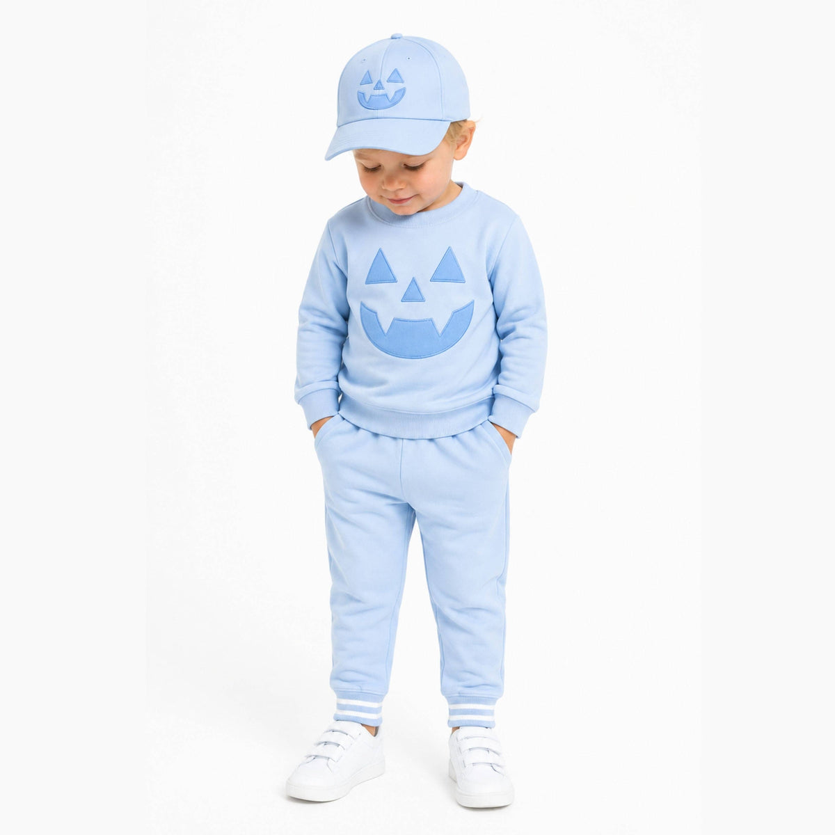 Bits and Bows Blue Jack-O-Lantern Baseball Hat