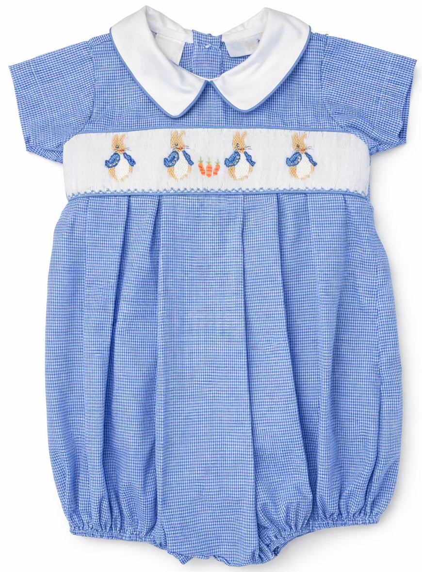 Lulu Bebe Blake Peter Rabbit Smocked Pleated Boy Bubble
