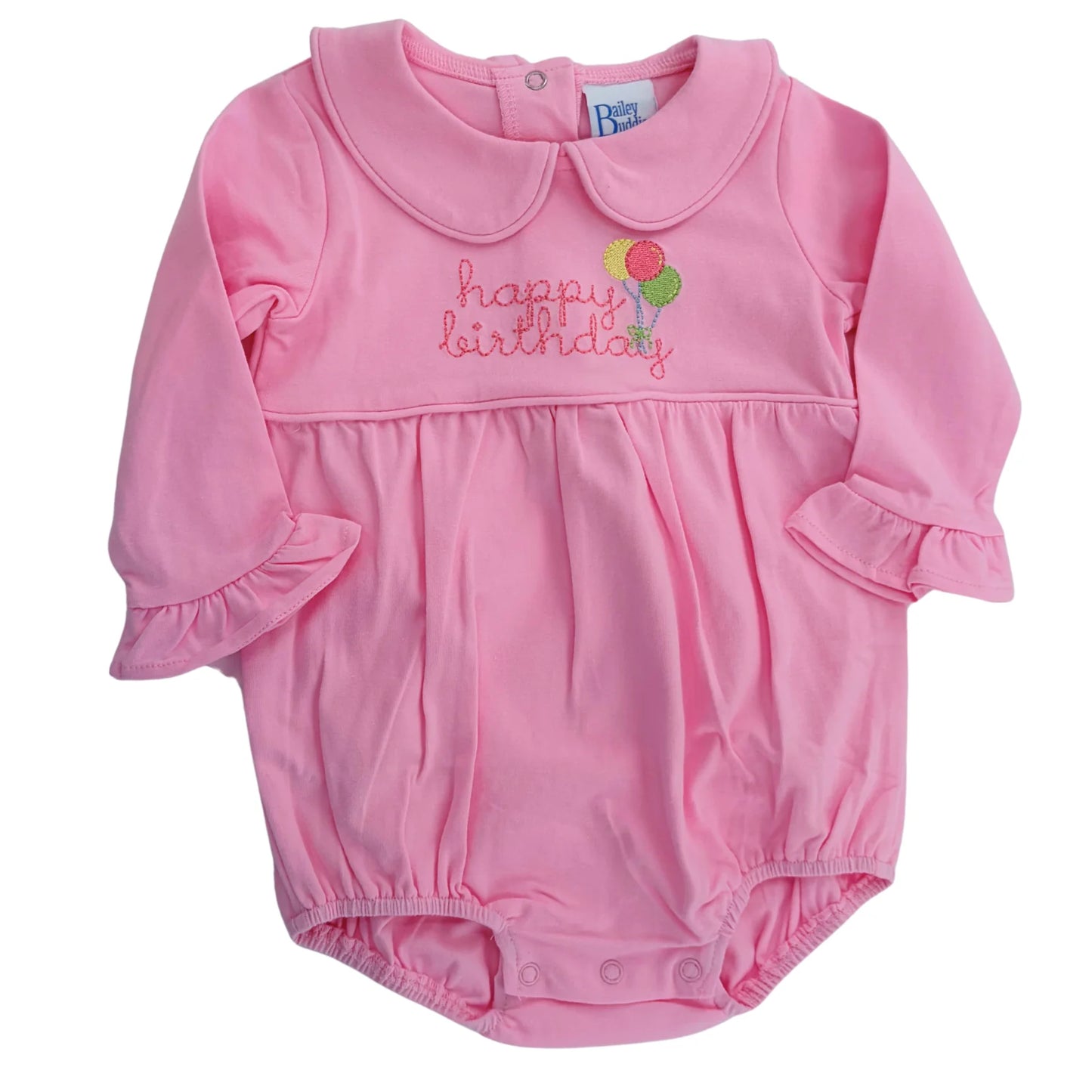 Bailey Boys Buddies Happy Birthday Infant Knit Bubble--Girls Pink