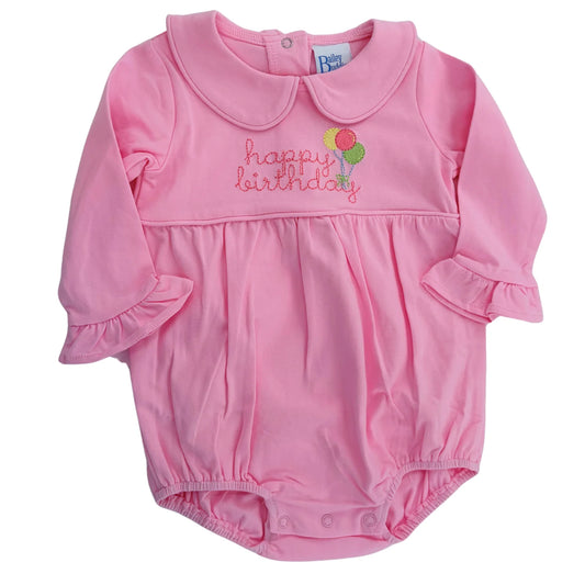 Bailey Boys Buddies Happy Birthday Infant Knit Bubble--Girls Pink