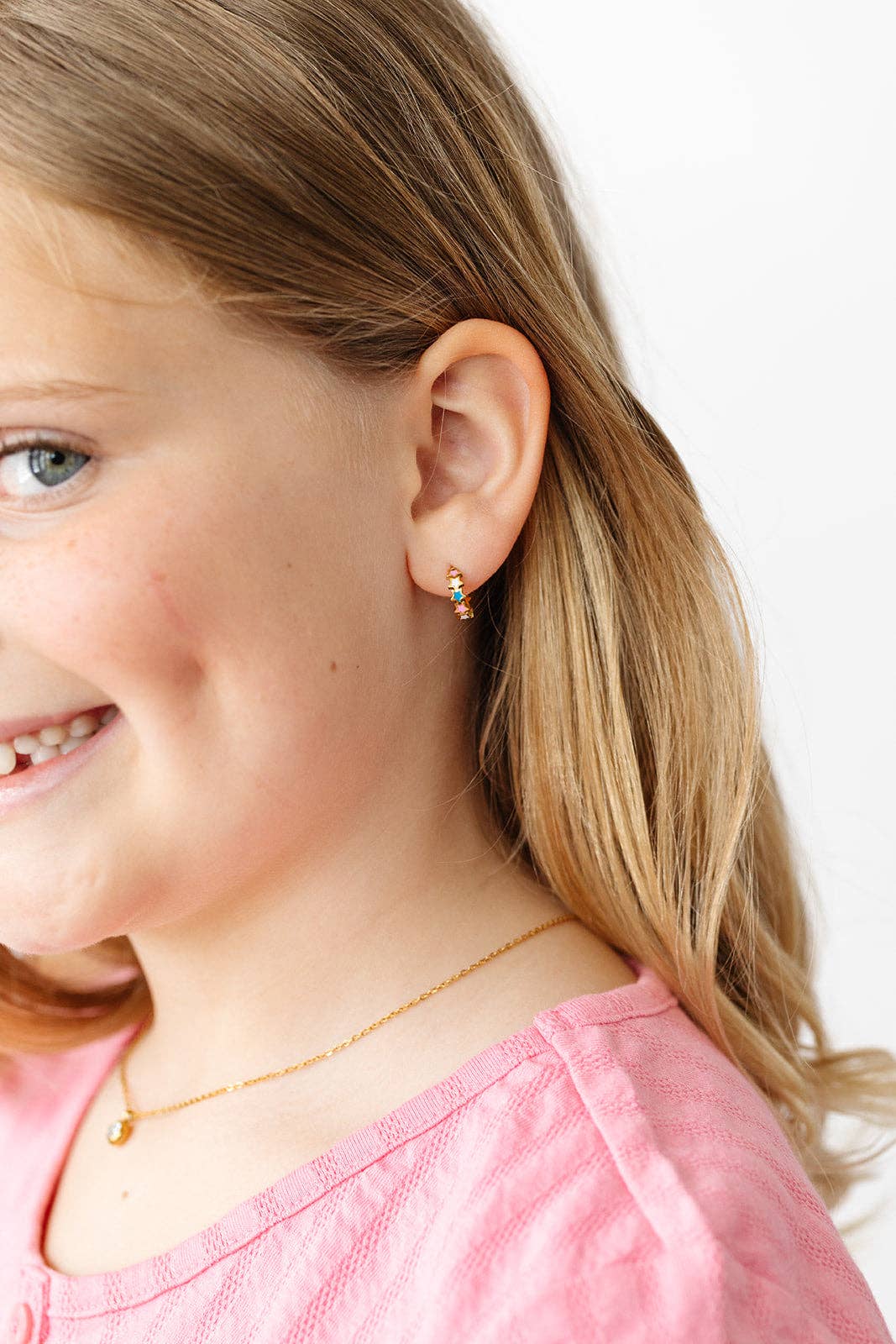 Pip Pop Post Star Huggie Stud Earrings - Hypoallergenic, Flat Back, Girl