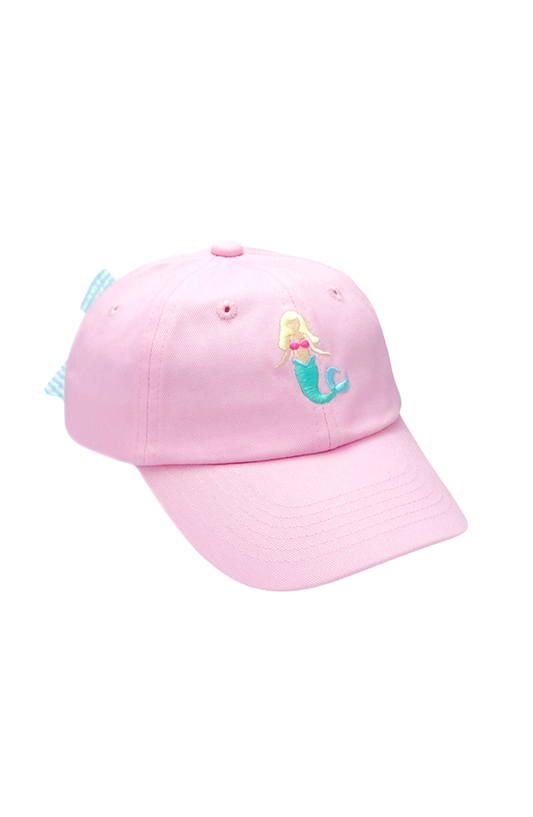 Bits and Bows Pink Mermaid Bow Baseball Hat