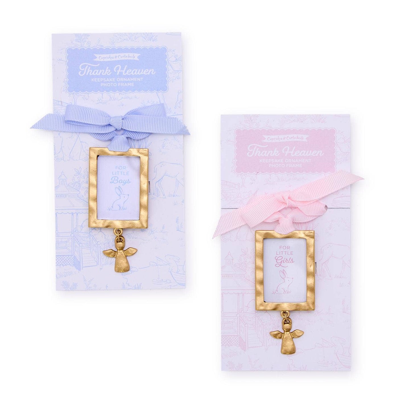 Cupcakes and Cartwheels Keepsake Ornament Photo Frame with Angel Charm