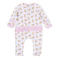 Magnolia Baby Sweet Golden Print Ruffle Zip Footie - Pink