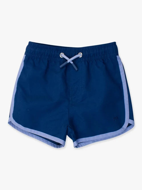 Rufflebutts Ruggedbutts Navy Dolphin Hem Swim Trunks