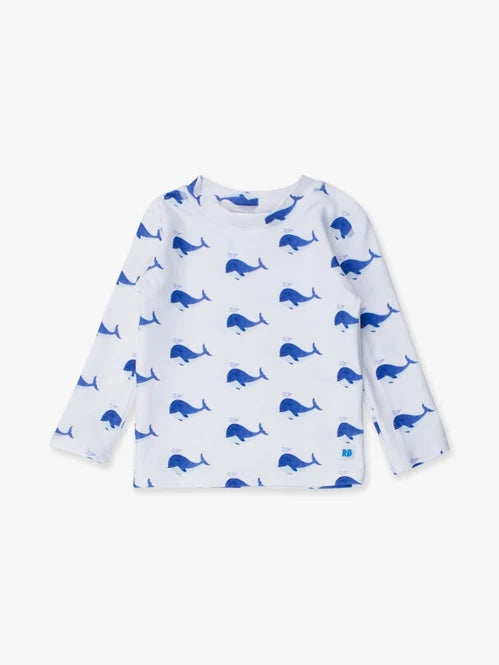 Rufflebutts Ruggedbutts Whale Friends Boys Long Sleeve Rash Guard